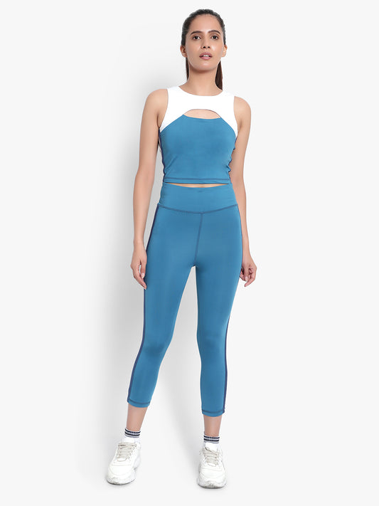 Curve Love Tight & Cutout Top - Blue