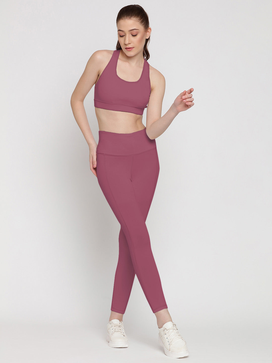 Long Line Tights Super High Rise 25 & Sports Bra Set For Women  - Tulipwood