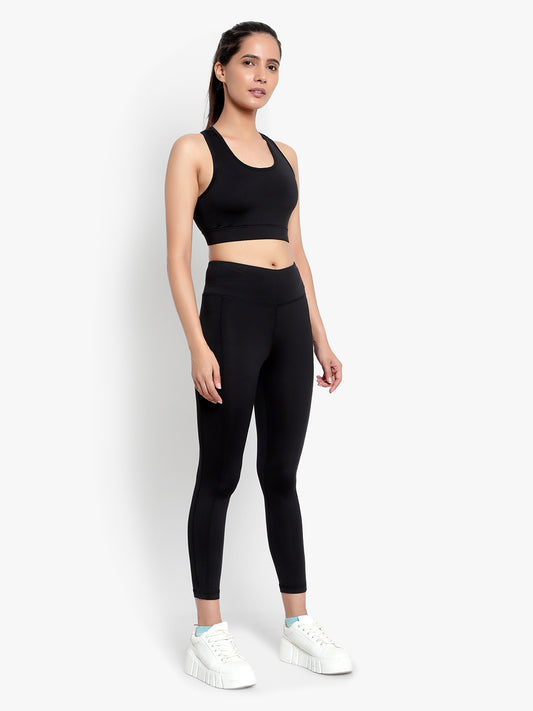 Easy Breezy Sports Bra & Tight Set - Black