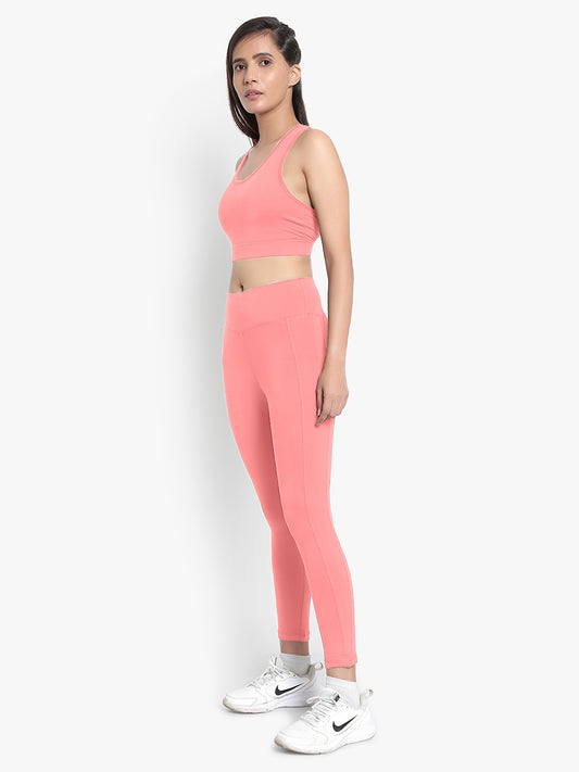 Easy Breezy Sports Bra & Tight Set - Peach