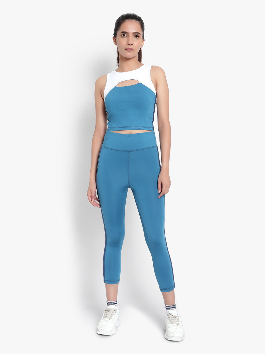 Curve Love Cutout Top- Blue